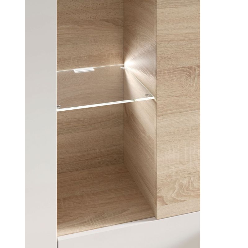 Dallas 016642F Wall Entertainment Unit White and Oak 2916