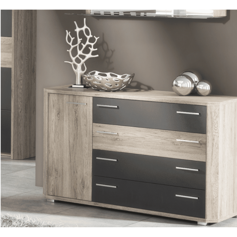 Eastcote Dresser Dark Brown With Oak Effect Chest Of Drawers - 2687