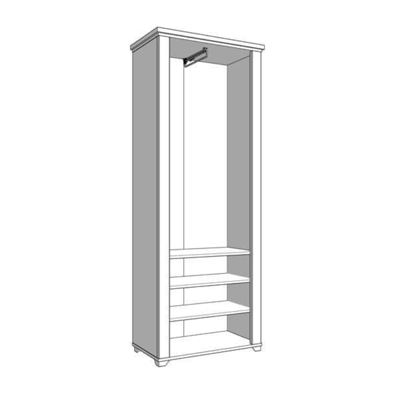 Epps Wardrobe Grey And Artisan Oak Slim Narrow Mirrored - 3265