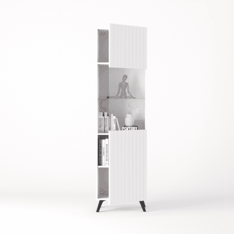 Hanwell Display Cabinet Matte White Tall-3199