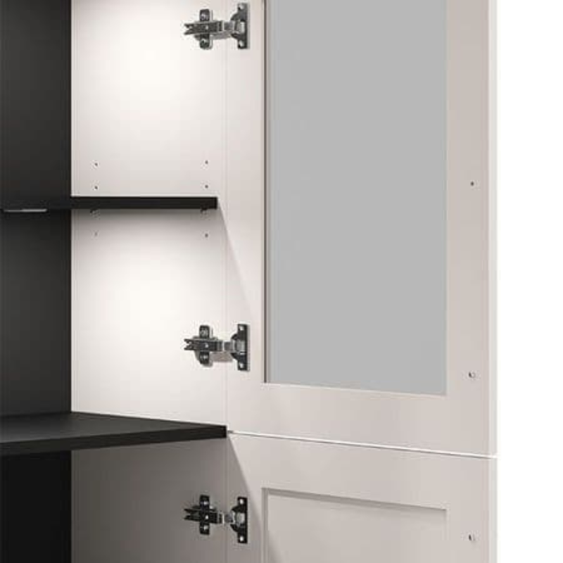 Langley Display Cabinet Cashmere Taupe Panelled Low Showcase - 3449