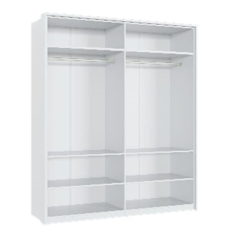 Raydon Wardrobe 4 Door White High Gloss Mirrored - 3155