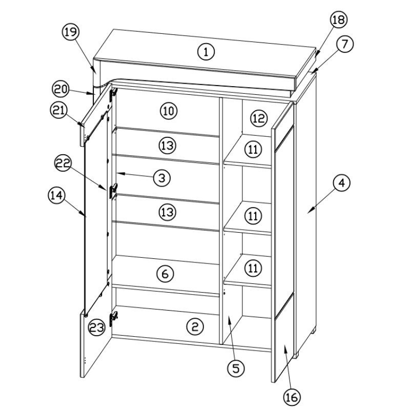 Weeden Cabinet Grey And White Gloss Low Wide Display with LED Lights - 3166
