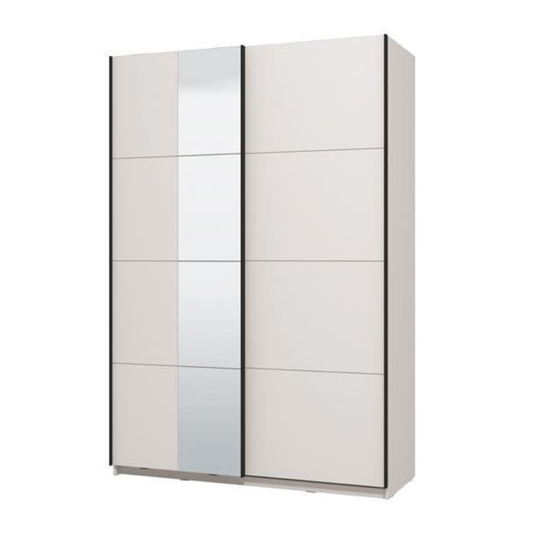 Ark Sliding Wardrobe White With Mirror - 3407