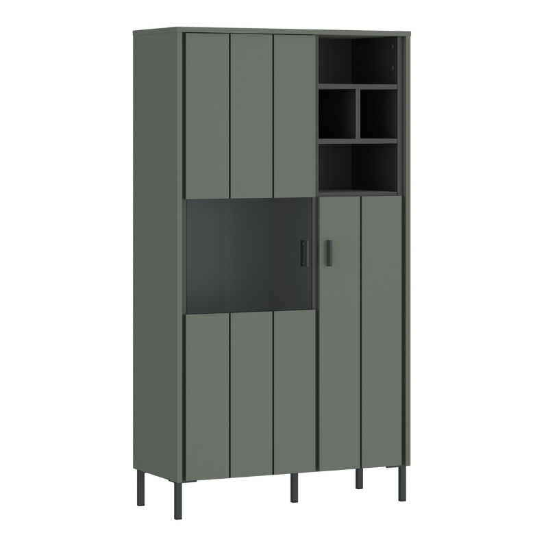 Arundel 2 Door Display Cabinet in Green/Grey - 4W616741