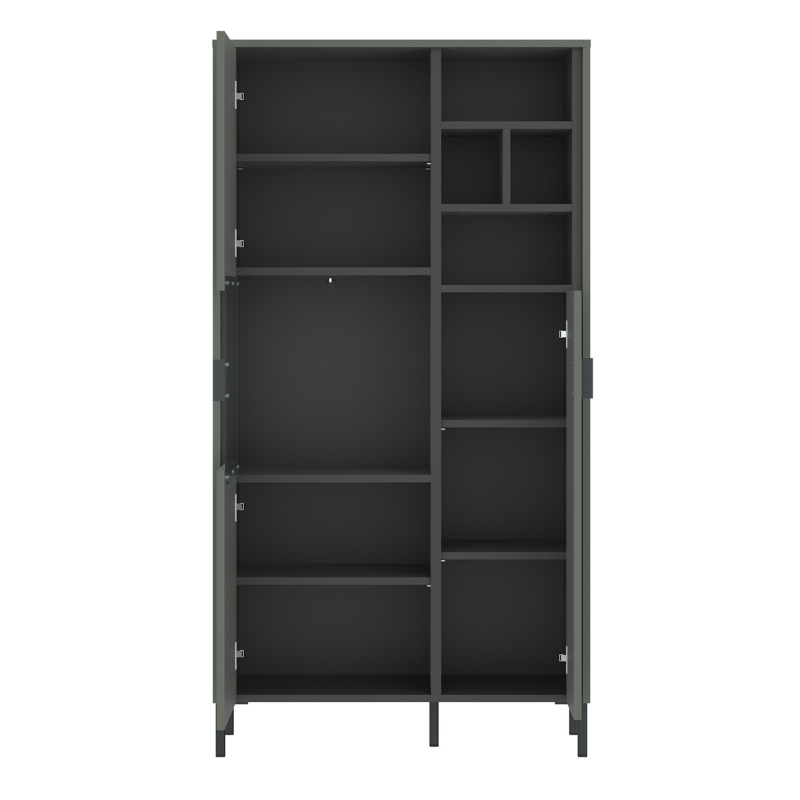 Arundel 2 Door Display Cabinet in Green/Grey - 4W616741