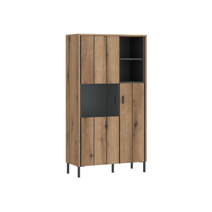 Arundel 2 Door Display Cabinet in Oak/Grey - 4W61722