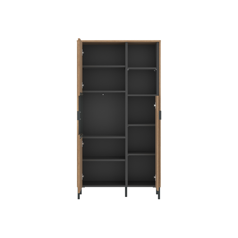 Arundel 2 Door Display Cabinet in Oak/Grey - 4W61722