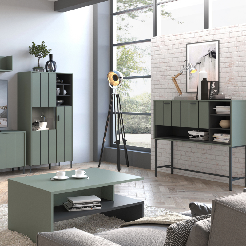Arundel Bar Table 1 Flap in Green/Grey - 4W616738