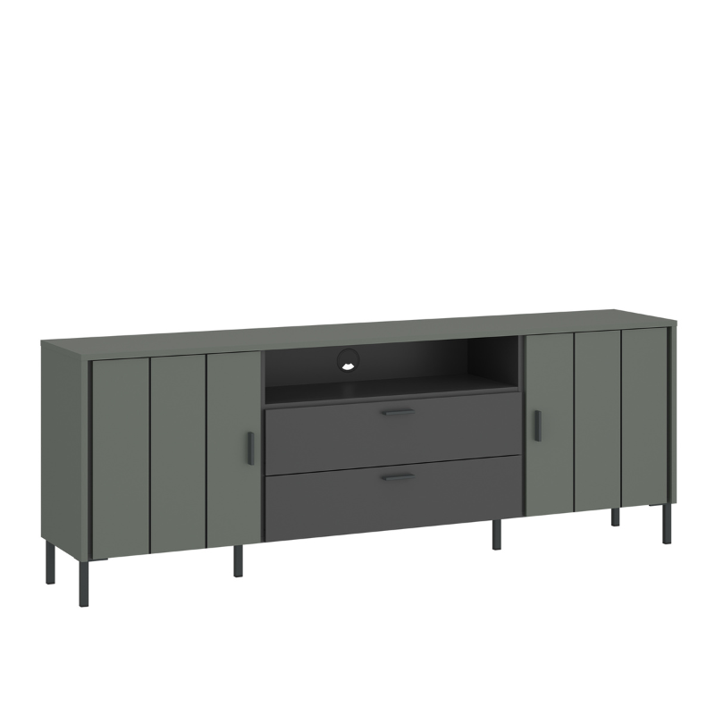 Arundel TV Cabinet 2 Door 2 Drawer 173cm wide 65cm High in Green/Grey -4W616737
