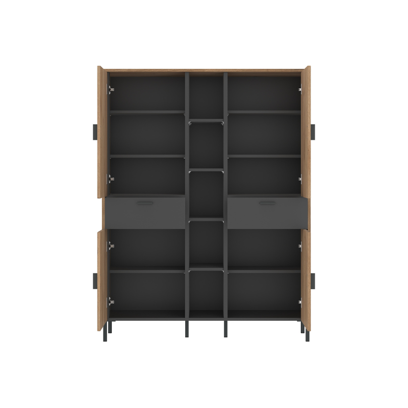 Arundel Cabinet 4 Door 2 Drawer in Oak/Grey- 4W61721