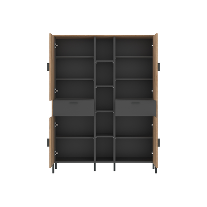 Arundel Cabinet 4 Door 2 Drawer in Oak/Grey- 4W61721