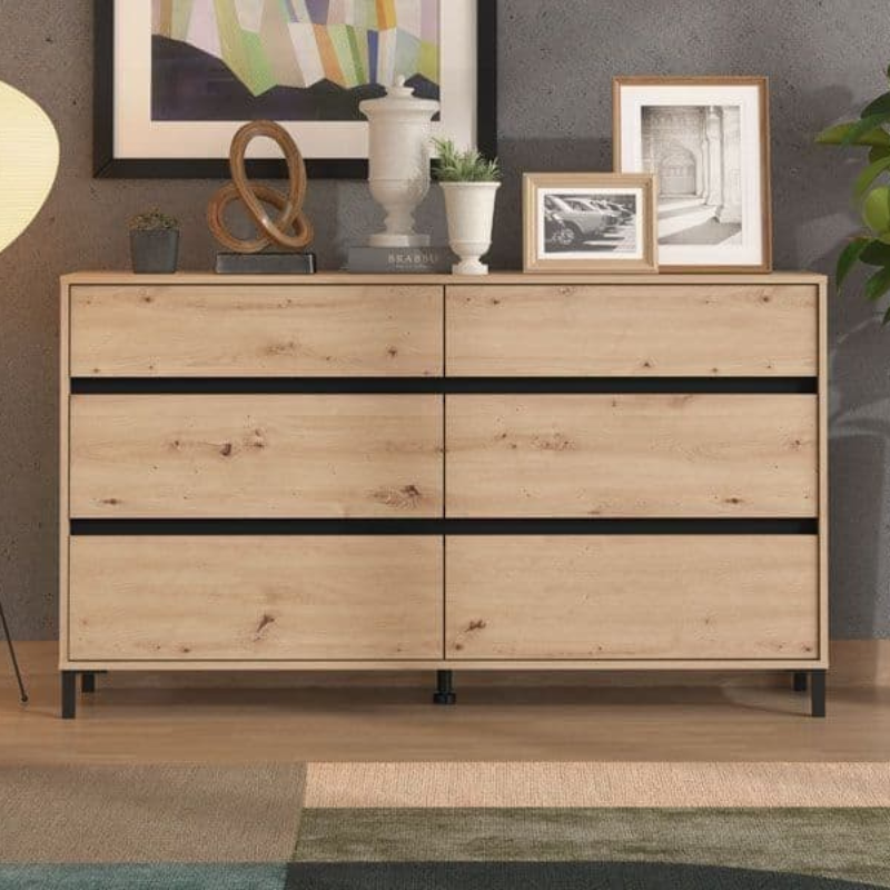 BrockDresserOakEffectWideChestOfDrawers-3464
