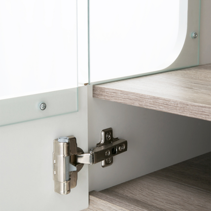 Chelsea Living Tall Glazed Narrow Display Unit (RHD) in White with a Truffle Oak Trim - 4020144p