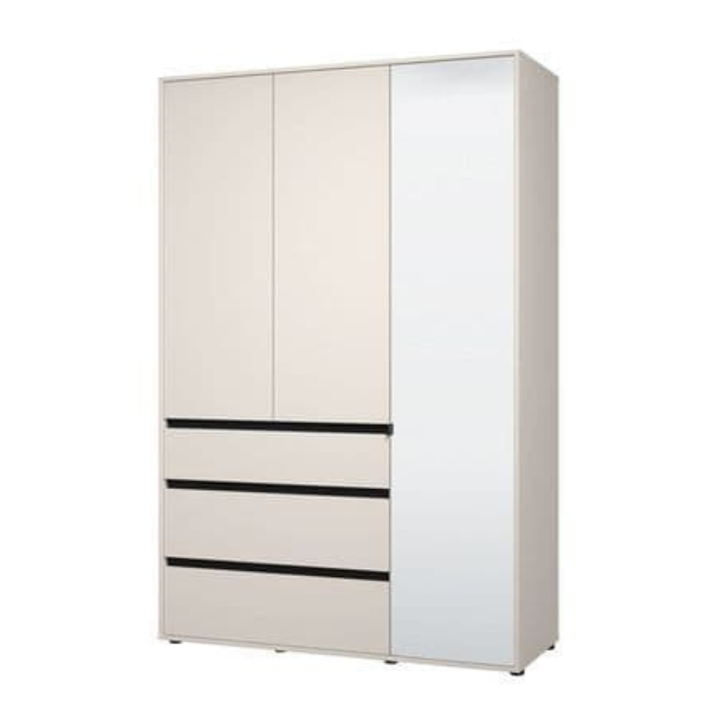 Colham Wardrobe Cashmere 3 Door 3 Drawer Mirrored - 3472