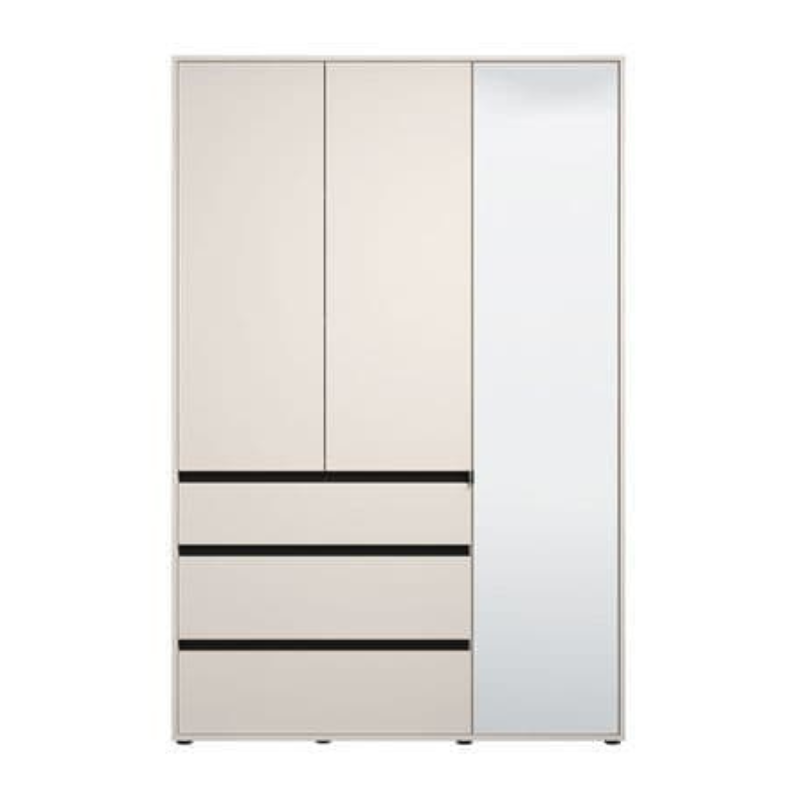 Colham Wardrobe Cashmere 3 Door 3 Drawer Mirrored - 3472