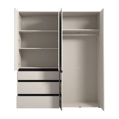 Colham Wardrobe Cashmere 4 Door 3 Drawer Mirrored - 3471