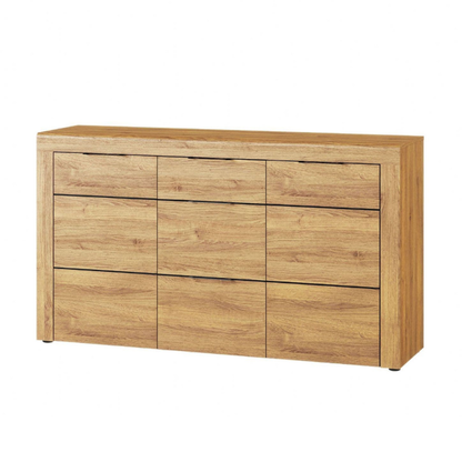 Covent Cabinet Large Oak Effect 3 Drawer Sideboard - 2706