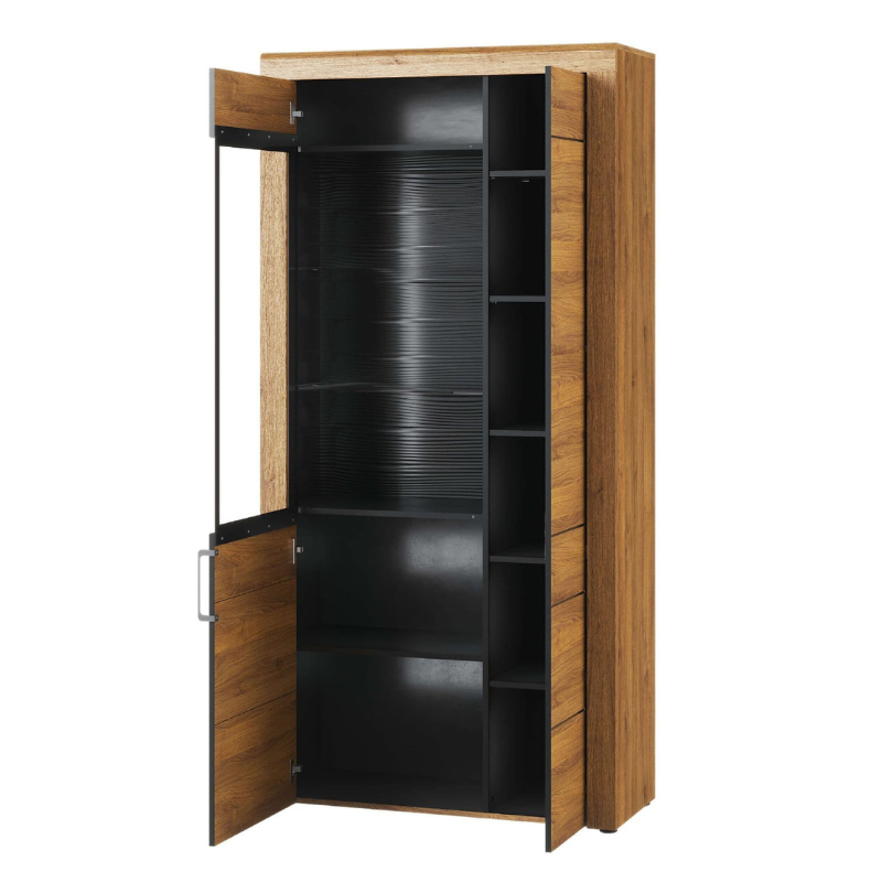 Covent Display Cabinet Large Oak Effect 2 Door - 2707