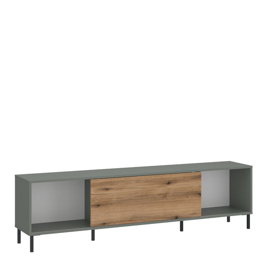 Darwin TV Cabinet 1 Door 50cm High Green/Oak -4W615441