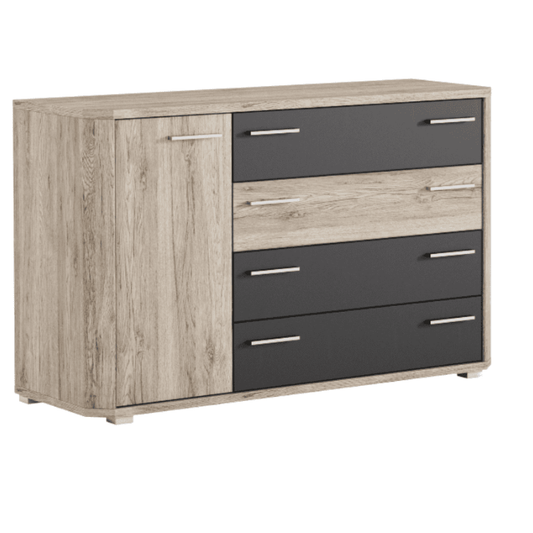 Eastcote Dresser Dark Brown With Oak Effect Chest Of Drawers - 2687