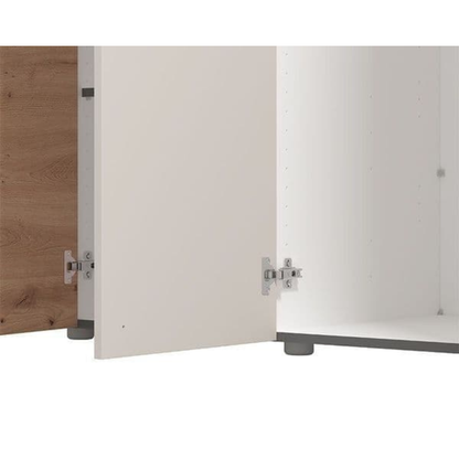 Hugo Wardrobe Cashmere And Artisan Oak Effect Mirrored 5 Door - 3412