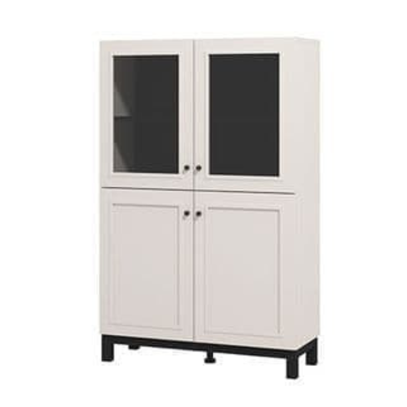 Langley Display Cabinet Cashmere Taupe Panelled Low Showcase - 3449