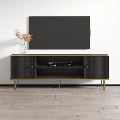 Madison Av. TV Unit Black And Gold - 3148
