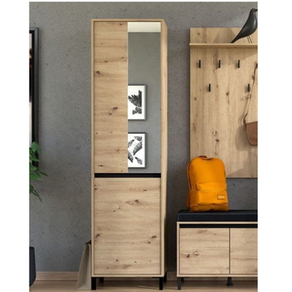 Mimi Wardrobe Artisan Oak Effect Slim Narrow Depth Hallway - 3457