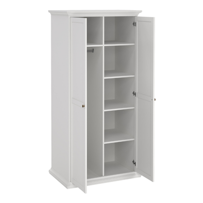 Paris Package - Bedside 2 Drawers + Chest of 4 Drawers + Wardrobe with 2 Doors White - 7014949p1