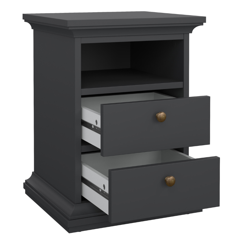 Paris Package - Bedside 2 Drawers in + Chest of 4 Drawers + Wardrobe with 2 Doors - 701igigp1