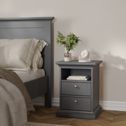 Paris Package - Bedside 2 Drawers in + Chest of 4 Drawers + Wardrobe with 2 Doors - 701igigp1