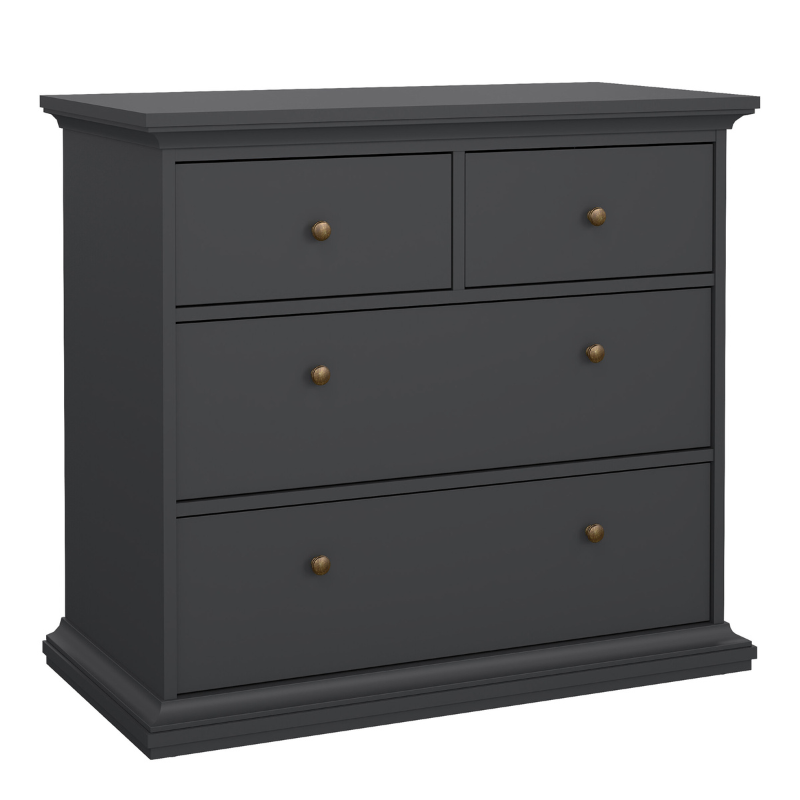Paris Package - Bedside 2 Drawers in + Chest of 4 Drawers + Wardrobe with 2 Doors - 701igigp1