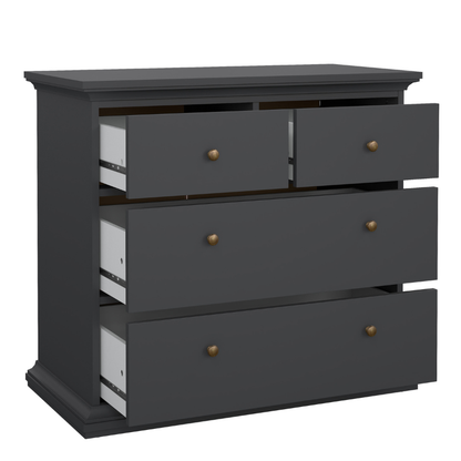 Paris Package - Bedside 2 Drawers in + Chest of 4 Drawers + Wardrobe with 2 Doors - 701igigp1