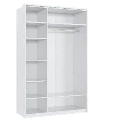 Raydon Wardrobe 3 Door White High Gloss Mirrored - 3153