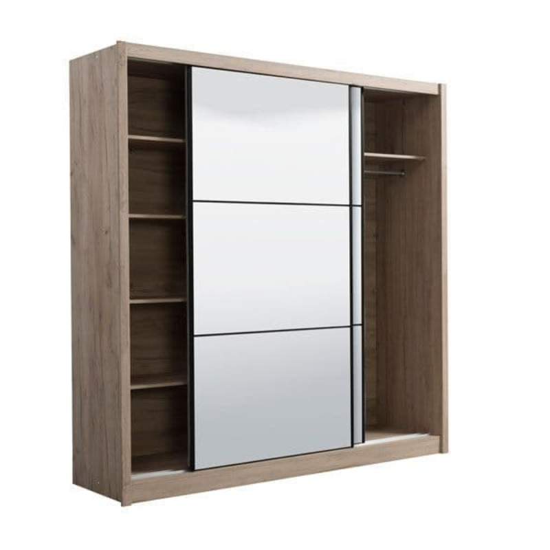 Tewin Wardrobe Artisan Oak Effect Full Mirrored Sliding Door - 3424