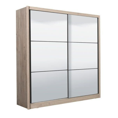 Tewin Wardrobe Artisan Oak Effect Full Mirrored Sliding Door - 3424